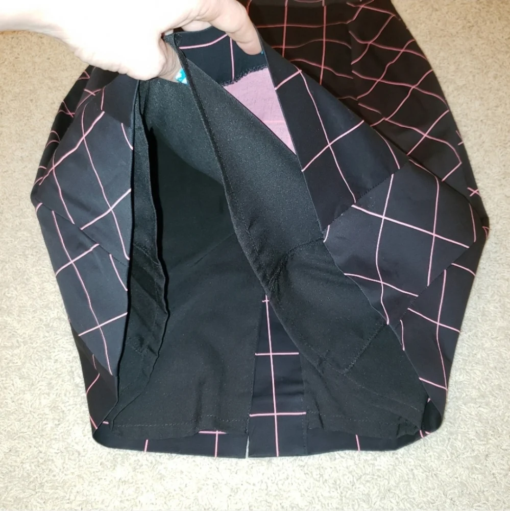 Milly Bias Pencil Skirt Grid Print Black & Pink Size 8 NWT